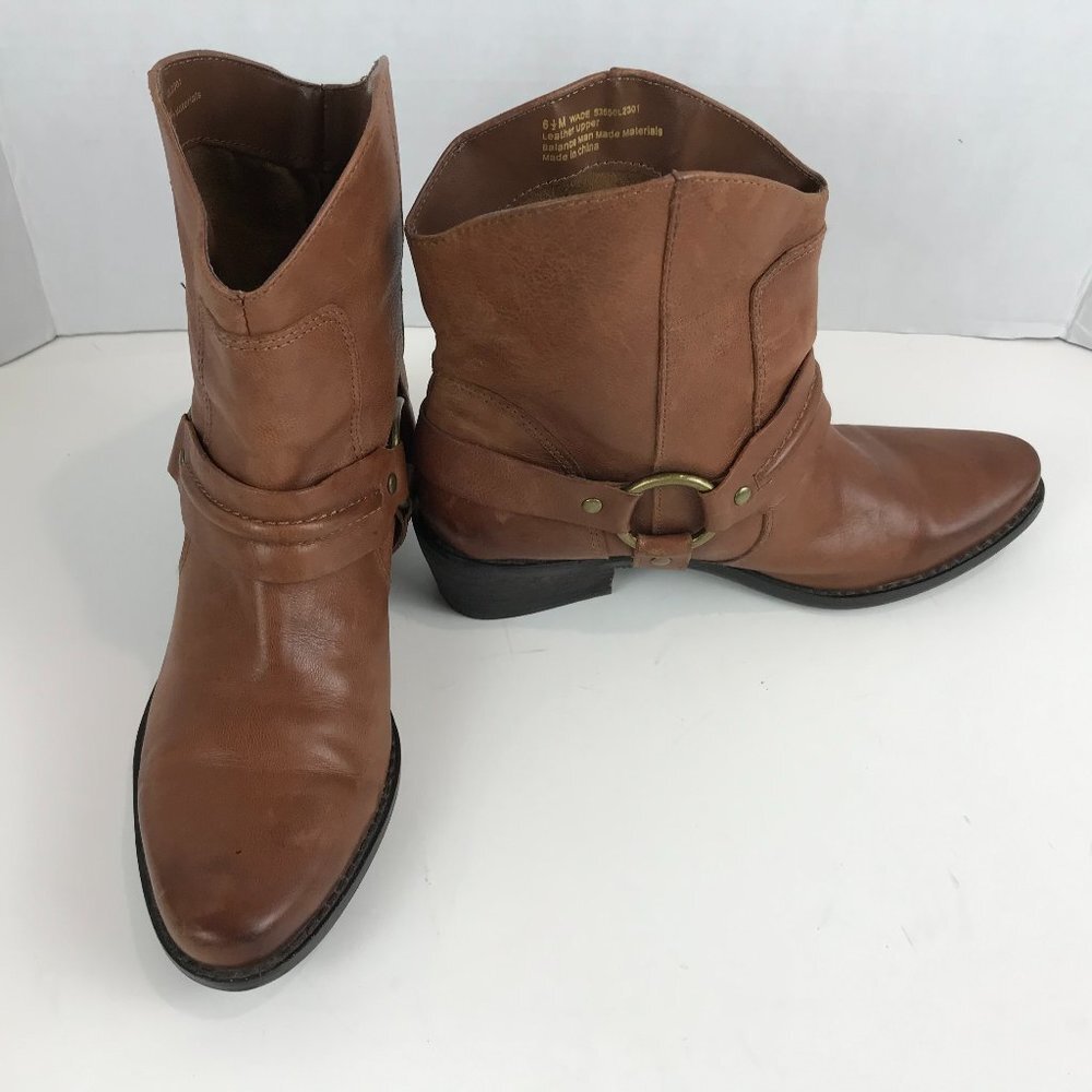 Franco Sarto Harness Strap Leather Booties US Size 6.5